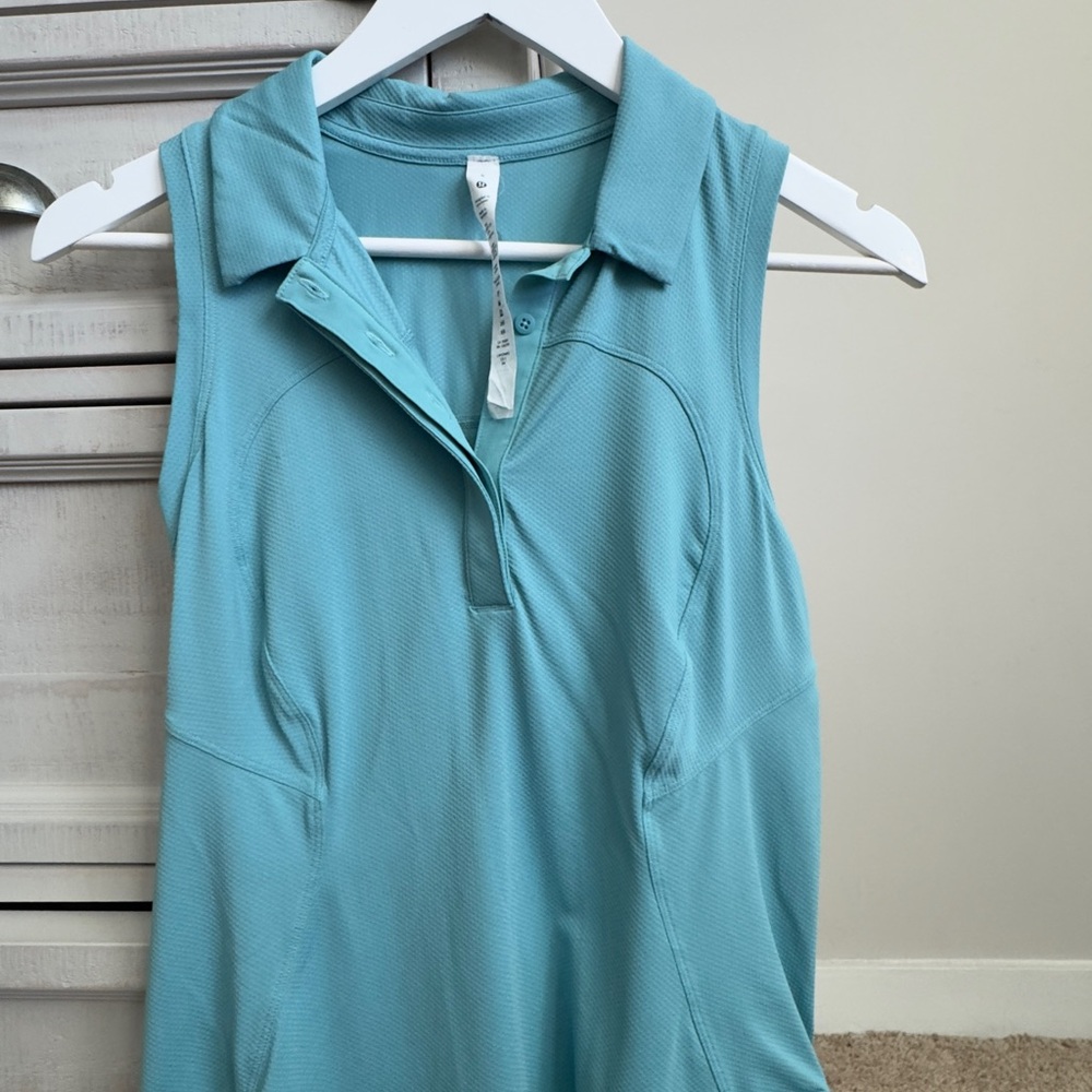 Lululemon Athletica Turquoise Sleeveless Polo